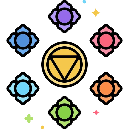 Chakra alignment gemstones illustration